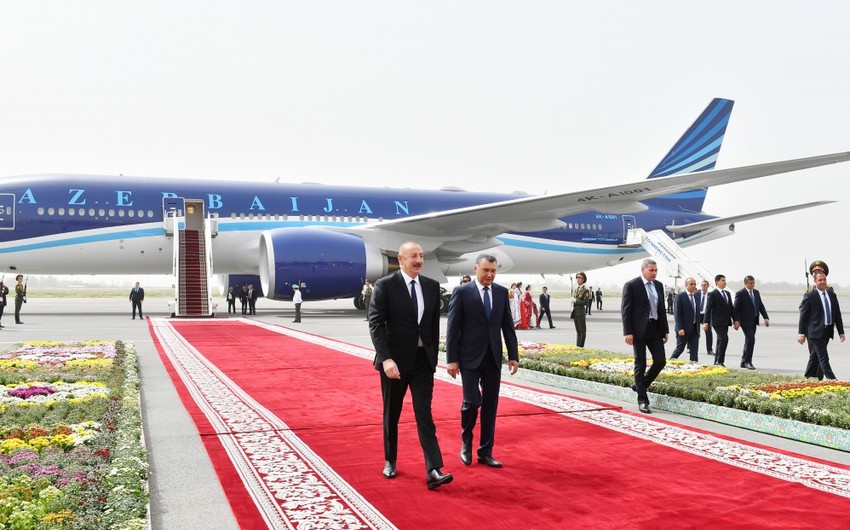 President of Azerbaijan Ilham Aliyev arrives in Tajikistan for visit