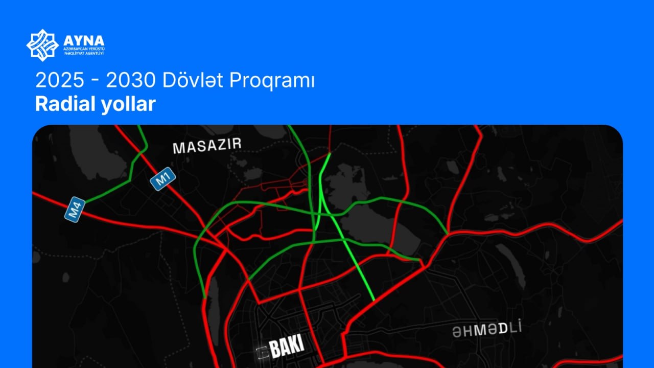 Bakıda bu zonada yeni AVTOMOBİL YOLUNUN tikintisi nəzərdə tutulur