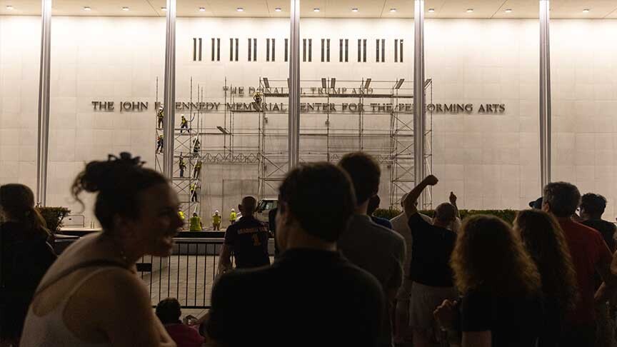 Trump’s Name Removed from Kennedy Center Building as Court Battle Continues