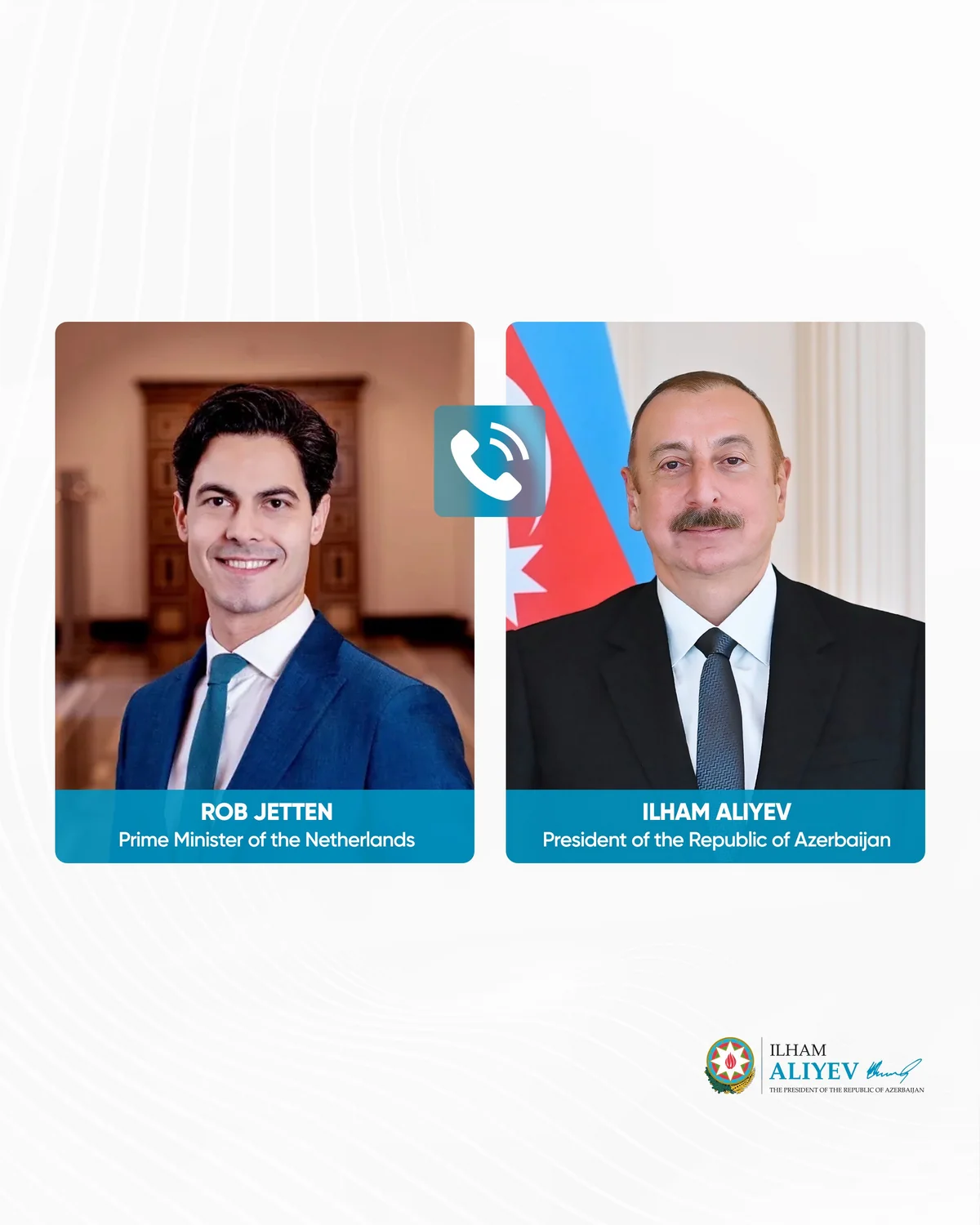 President Aliyev and Dutch Prime Minister Hold Telephone Talks