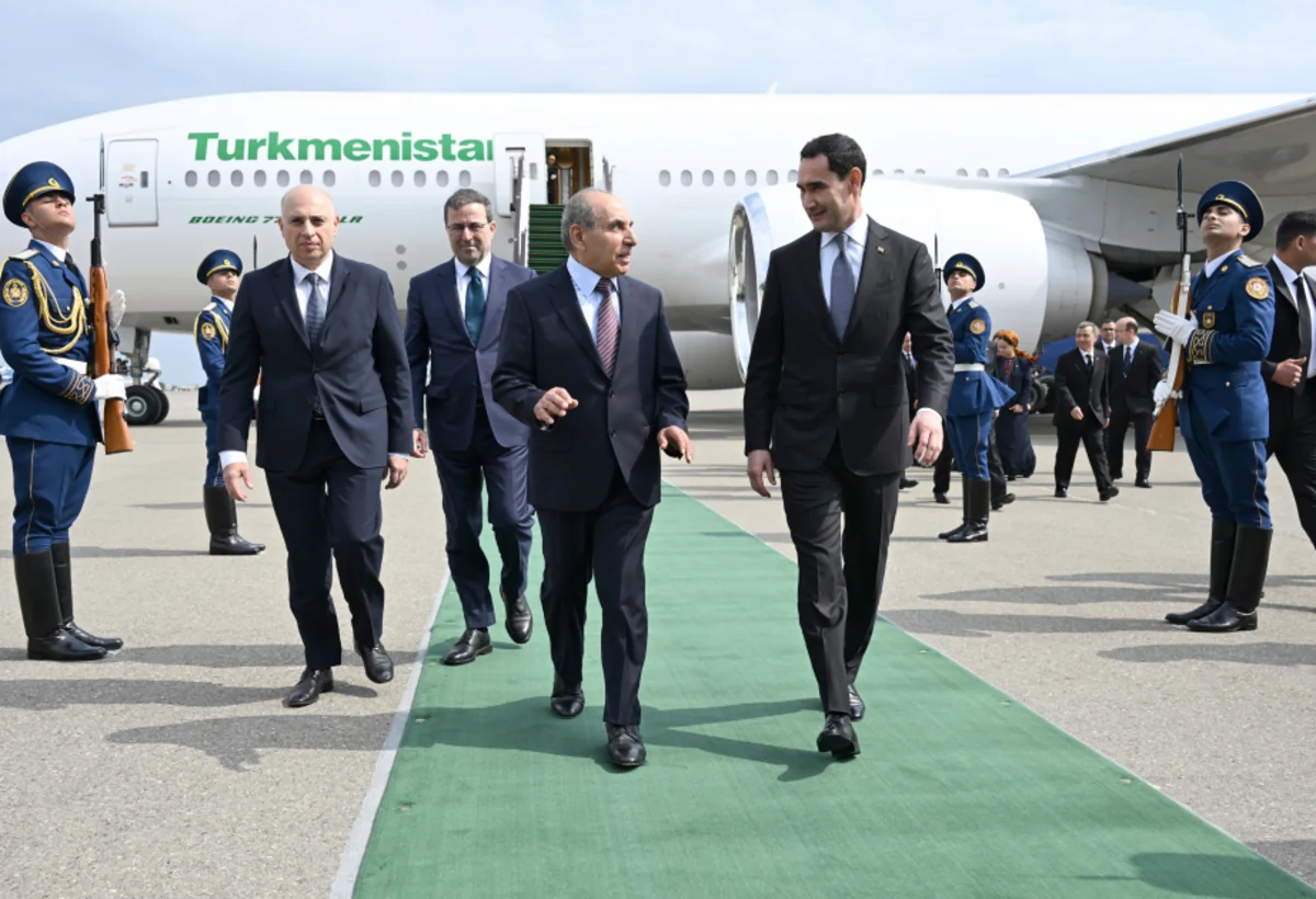 President of Turkmenistan Serdar Berdimuhamedov arrives in Azerbaijan