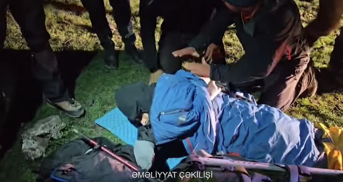 Bazardüzüdə xəsarət alan alpinist belə xilas edildi <span class="text-danger">- ANBAAN VİDEO</span>