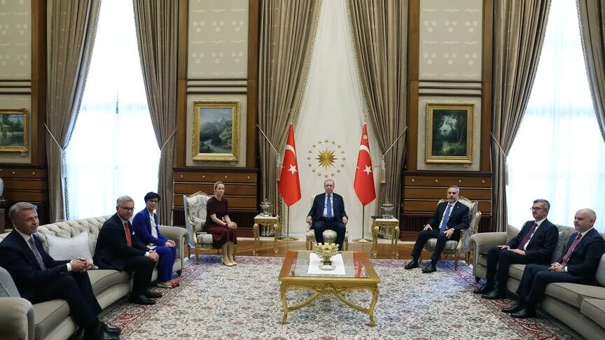 Erdogan Meets EU Foreign Policy Chief Ahead of NATO Summit