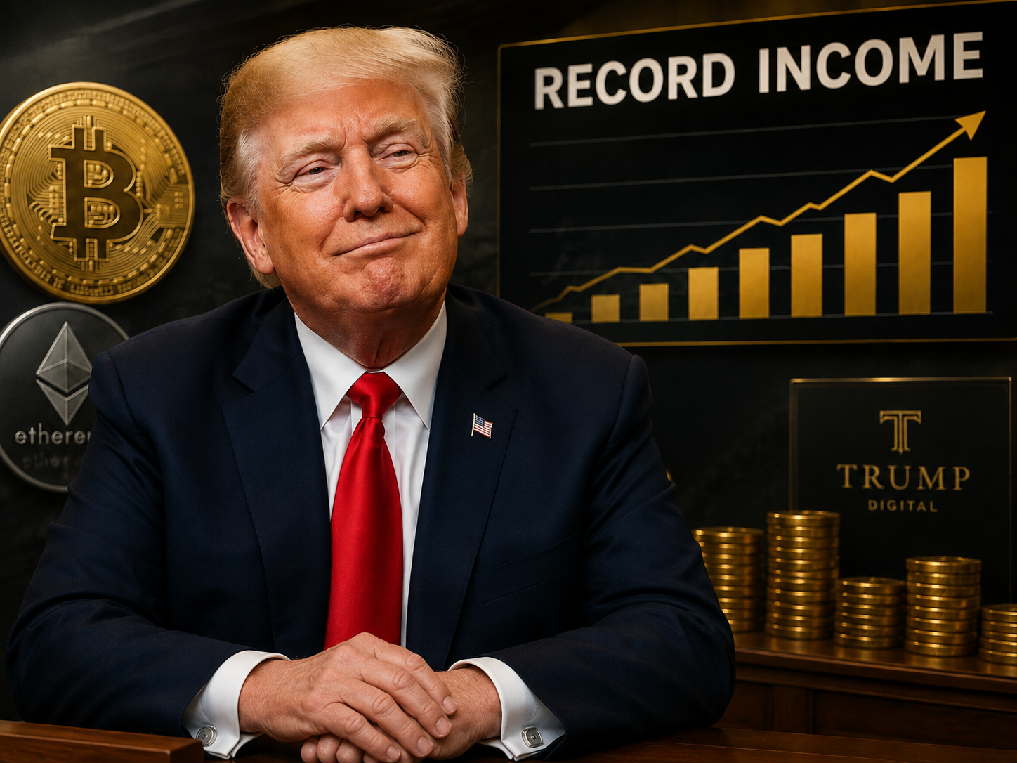 Trump reports record income driven by crypto ventures in 2nd term