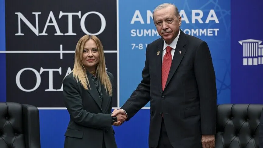 Turkish President Erdogan receives Italy's Meloni in Ankara