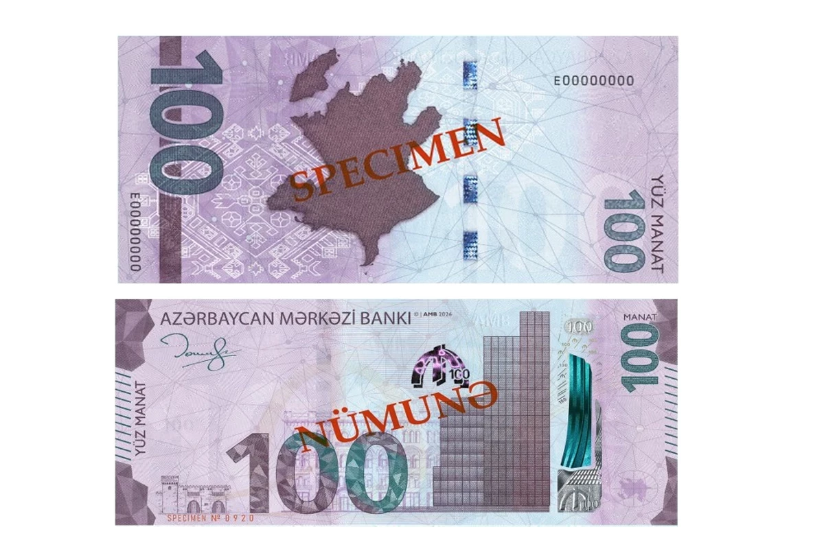 Azərbaycanda yeni 100 manatlıqlar dövriyyəyə buraxıldı