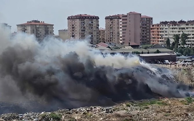 Bakıda açıq ərazidə yanğın başlayıb
