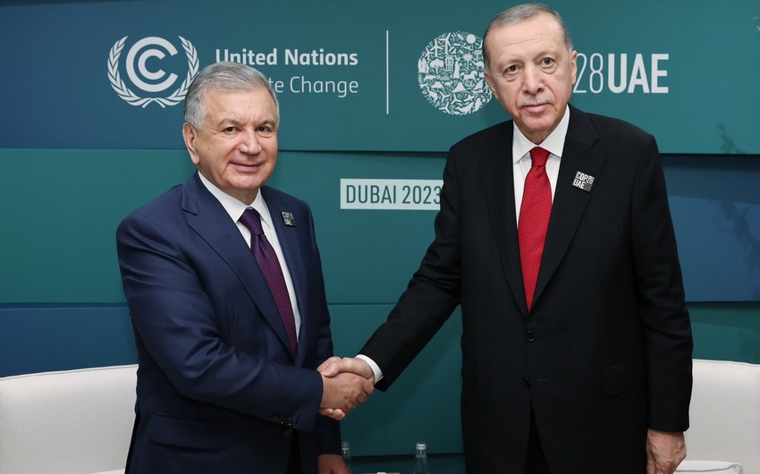 Erdogan meets with his Uzbek counterpart in Dubai