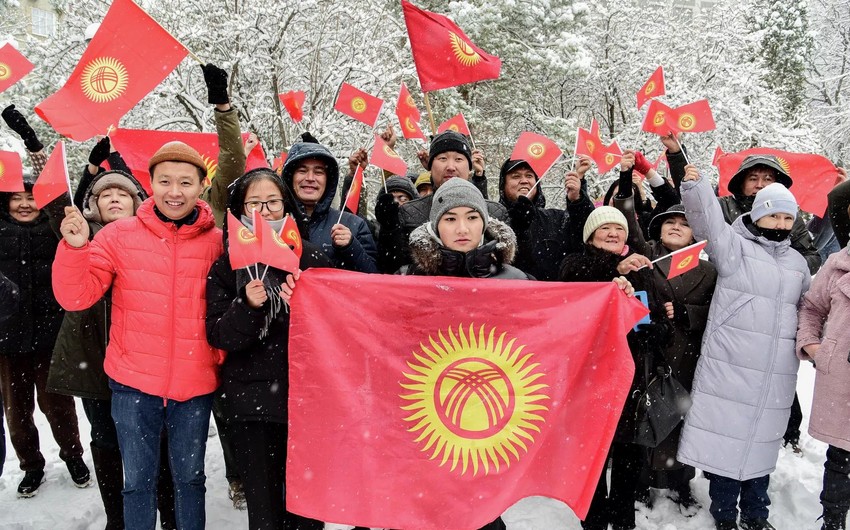 Rally held in Bishkek against change in Kyrgyzstan flag