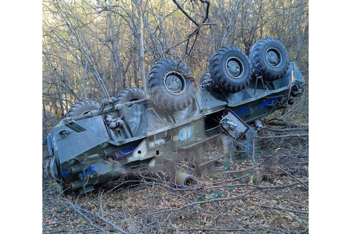 BTR belonging to Russian peacekeepers crashes in Azerbaijan's Khankandi, 1 died, 2 injured