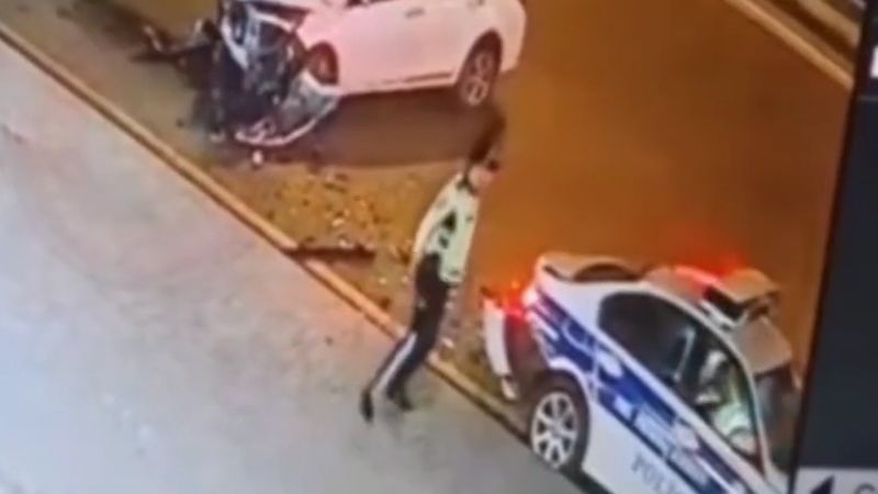 Bakıda film kimi qəza – Polis maşınını vurdu