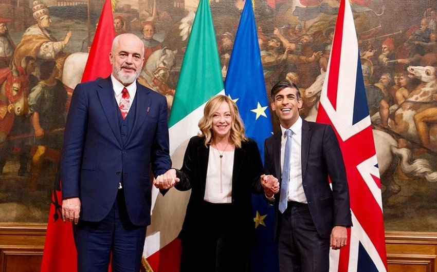Leaders of Italy, UK, Albania meet in Rome