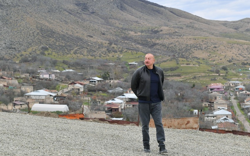 Azerbaijani President visits village of Pirlar in Khojaly district