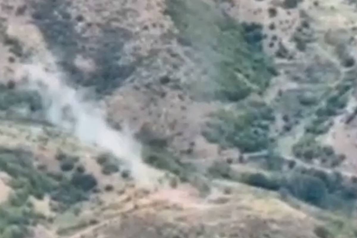 Ermənistan ordusunun Kərkicahan-Xəlfəli yolunda dağıdılan postu - VIDEO