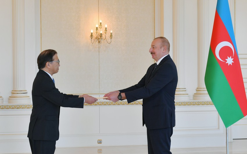 President Ilham Aliyev accepts credentials of incoming ambassador of Japan to Azerbaijan