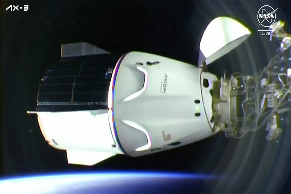 SpaceX's Crew Dragon spaceship carrying Axiom Mission crew docks with International Space Station