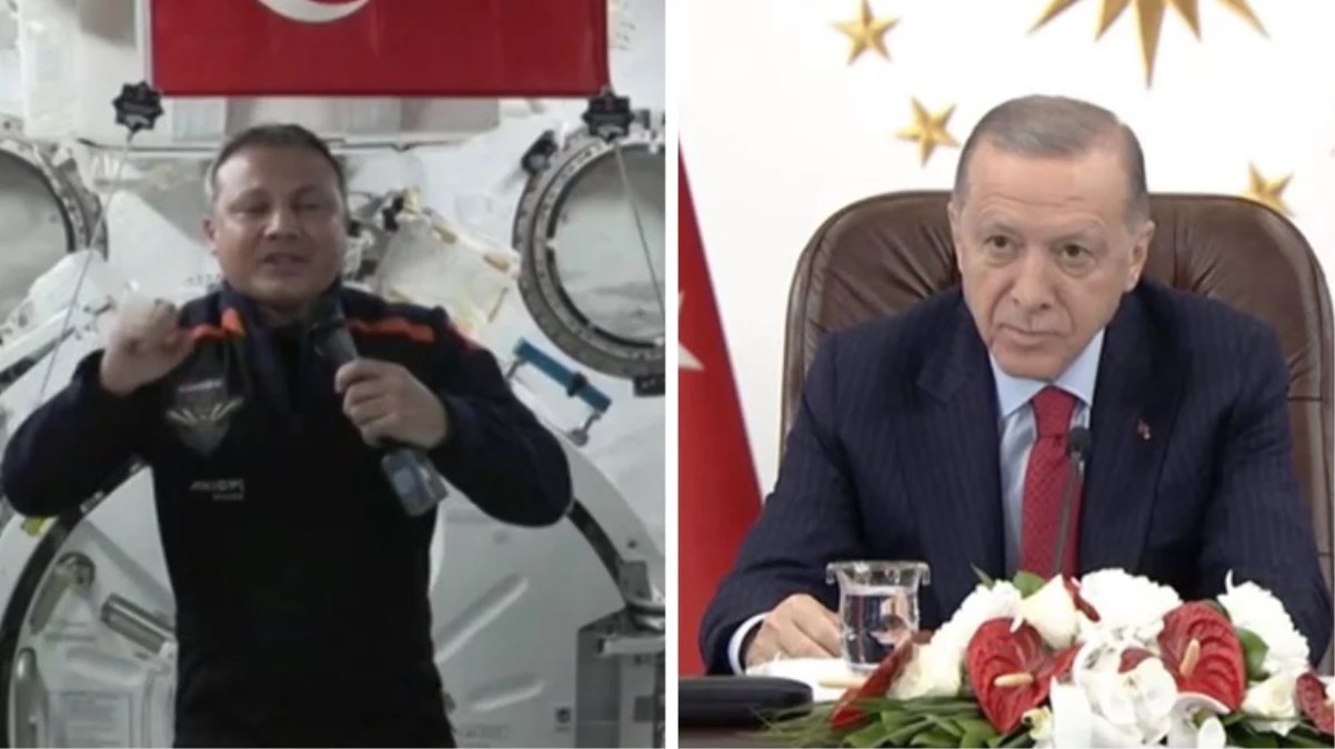 Ərdoğan kosmosdakı türkiyəli astronavtla DANIŞDI - VİDEO