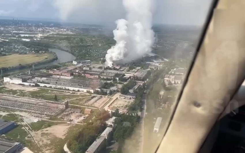 Moscow MiG plant on fire