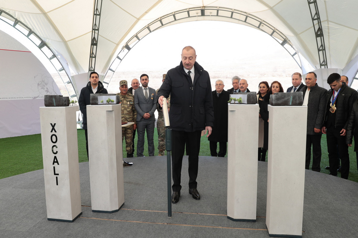 President Ilham Aliyev laid the foundation of the genocide memorial in Khojaly - UPDATED