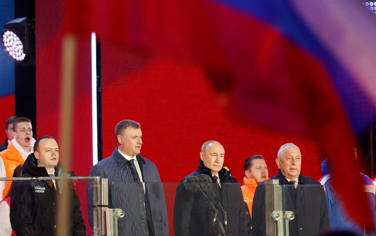بوتين يخاطب الروس في الساحة الحمراء بعد فوزه بالانتخابات الرئاسية