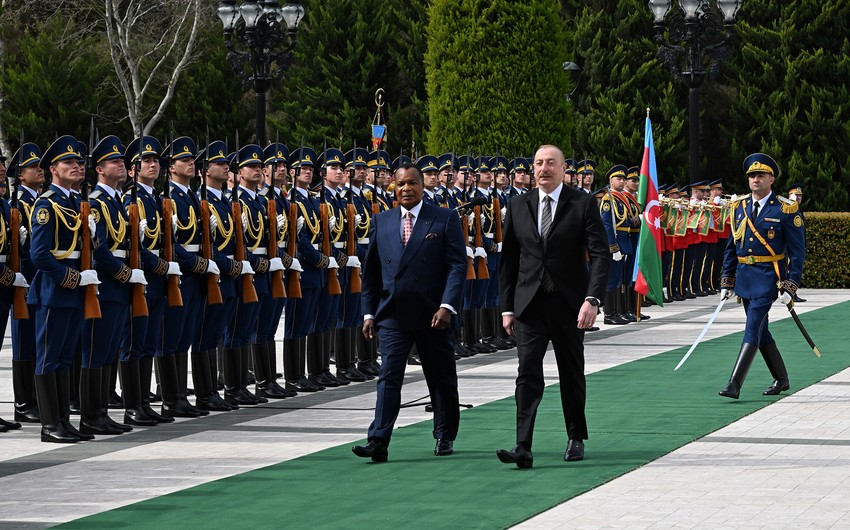Official welcome ceremony held for Congolese President Denis Sassou Nguesso