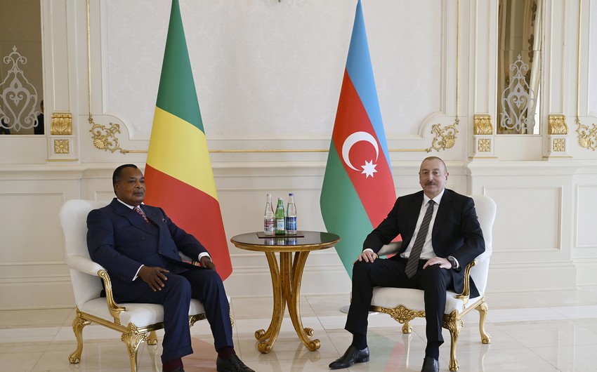 Azerbaijani and Congolese Presidents Commence One-on-One Meeting