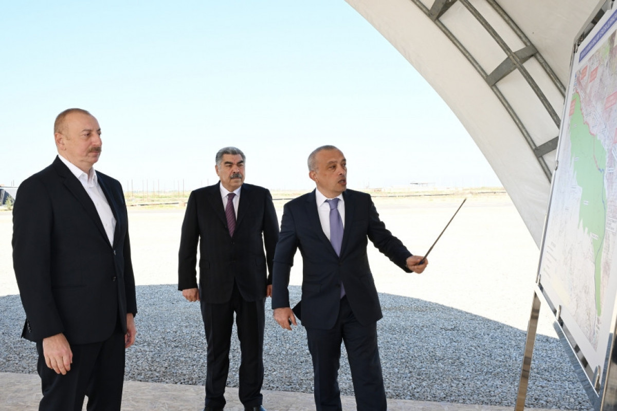 Azerbaijani President lays foundation stone for Shirvan irrigation canal