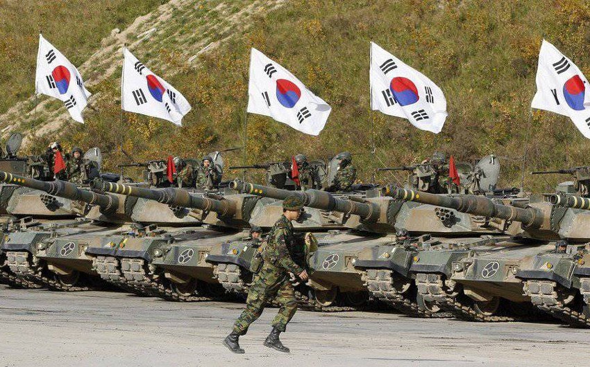 South Korean Army conduct live-fire drills near border with North Korea