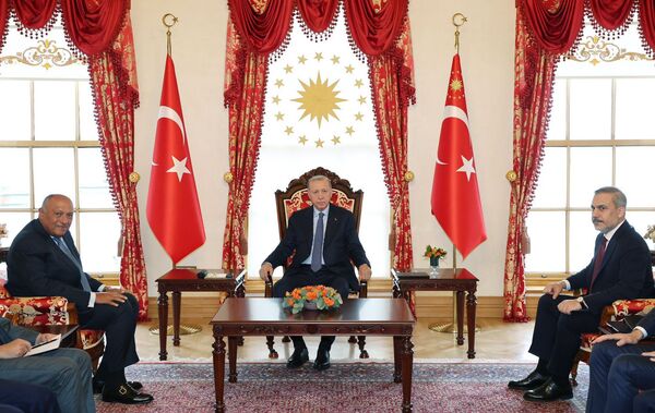 الرئيس التركي يستقبل وزير الخارجية المصري