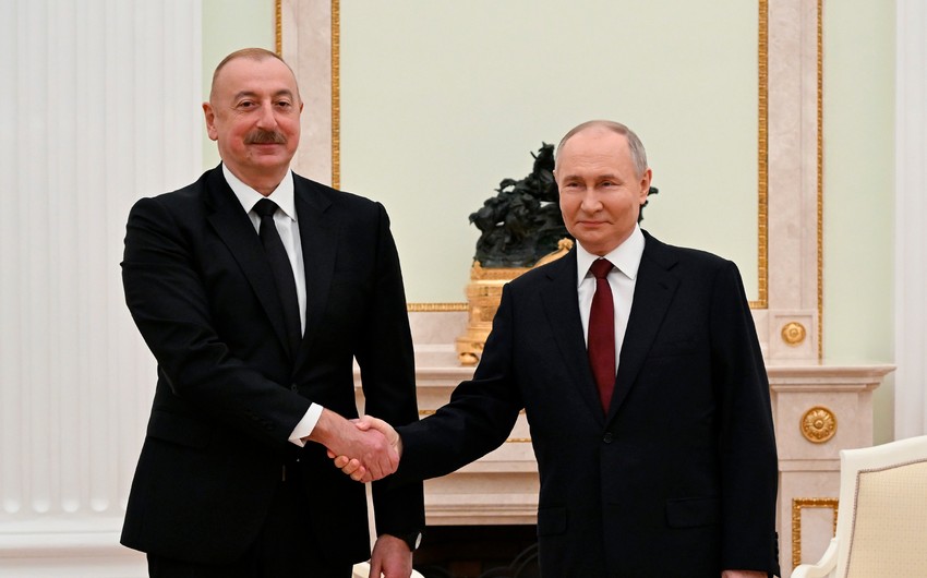 İlham Əliyev və Vladimir Putinin BAM veteranları ilə görüşü başlayıb