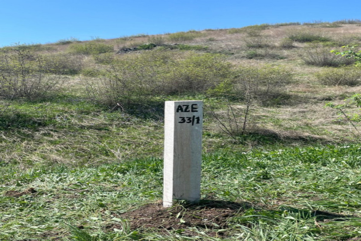 First border marker installed along Azerbaijan-Armenia border