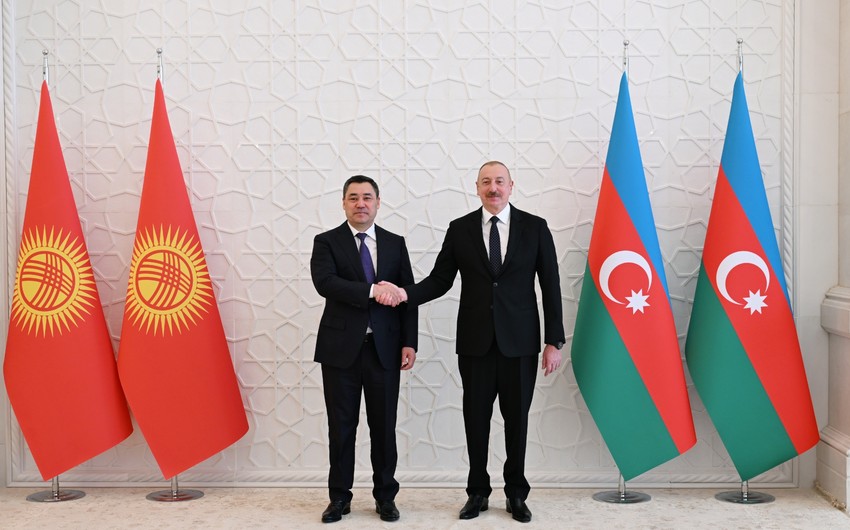 President Ilham Aliyev and President Sadyr Zhaparov attend opening of Aghdam Juma Mosque after restoration