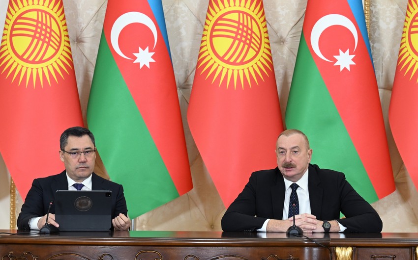 Presidents of Azerbaijan and Kyrgyzstan inspect ongoing works at Palace of Panahali Khans and Imarat complex in Aghdam
