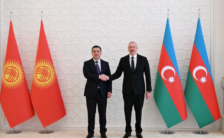 Presidents Ilham Aliyev and Sadyr Zhaparov tour Shahbulag Castle in Aghdam