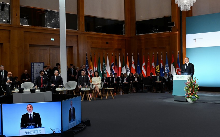 Ilham Aliyev participates in High Level Segment of 15th Petersberg Climate Dialogue in Berlin - VİDEO