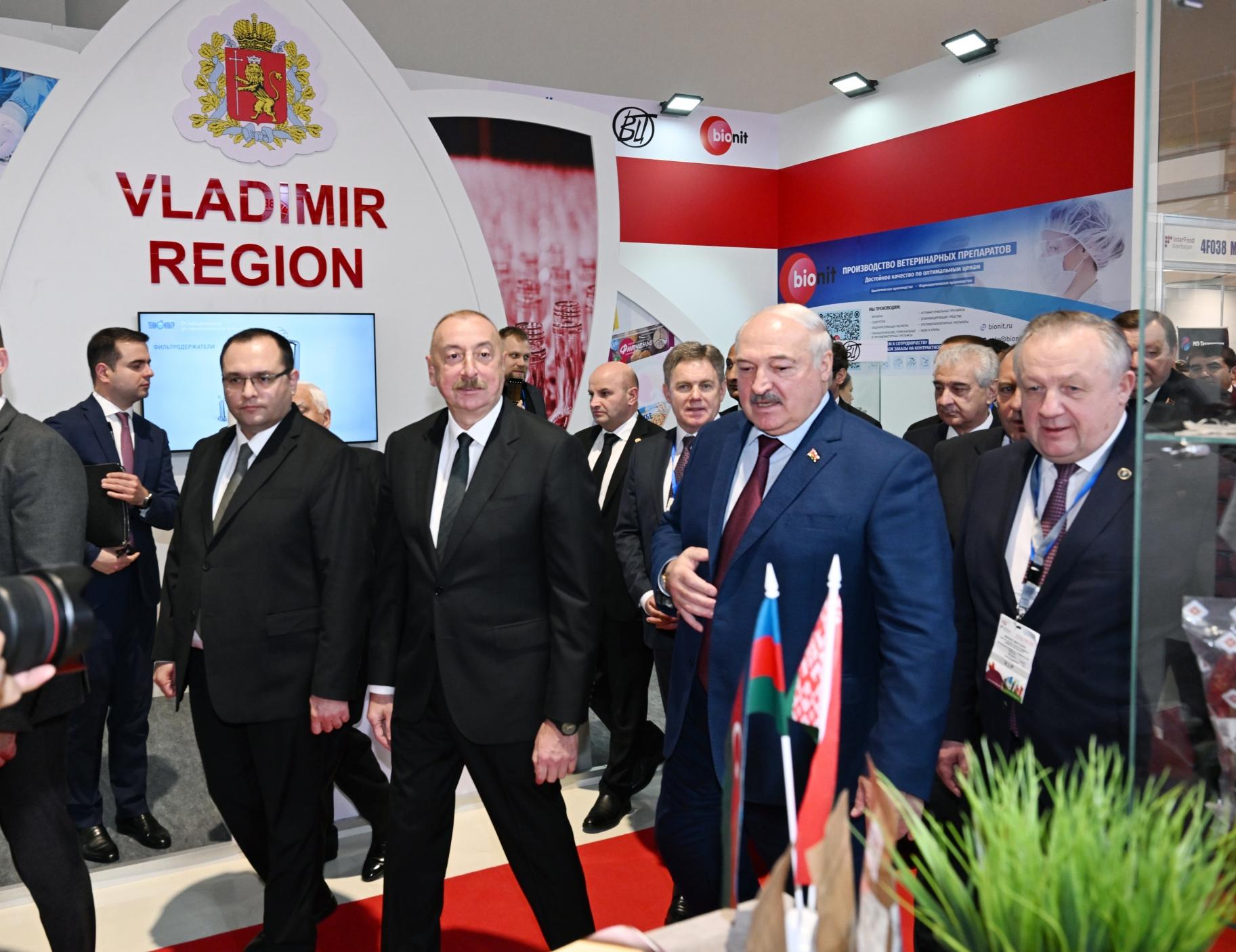 Presidents of Azerbaijan and Belarus familiarize themselves with Caspian Agro and InterFood Azerbaijan exhibitions