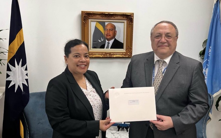 Yashar Aliyev presents invitation letter to COP29 addressed to President of Nauru