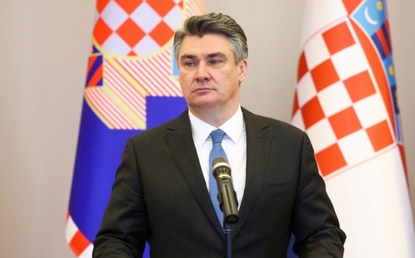 Президент Хорватии поздравил президента Азербайджана