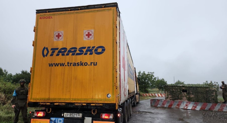 Truck of Russian Red Cross Society arrives in Khankandi