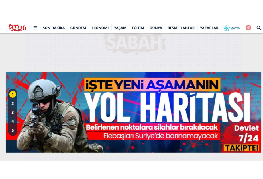 “Sabah” qəzeti PKK-nın tərksilah edilməsinin yol xəritəsini açıqlayıb