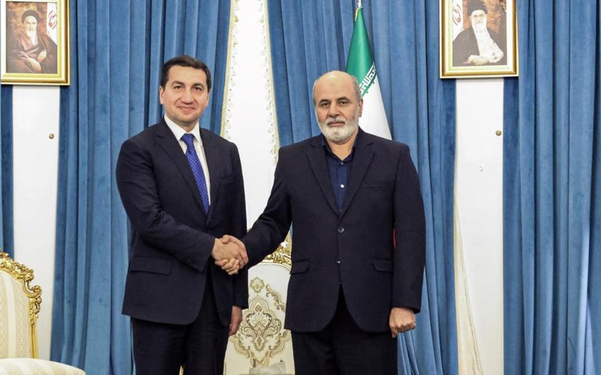 Hikmat Hajiyev meets Secretary of Iran's Supreme National Security Council