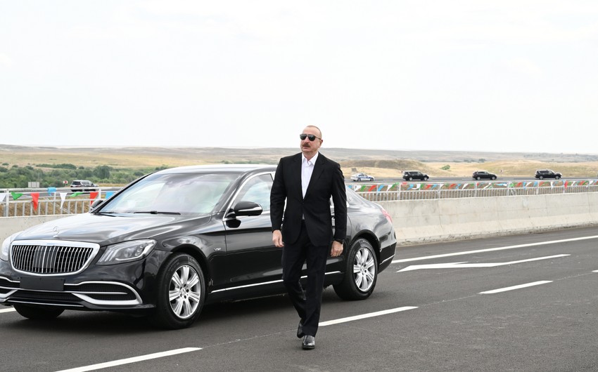 President Ilham Aliyev attends inauguration of Ahmadbayli-Fuzuli-Shusha highway