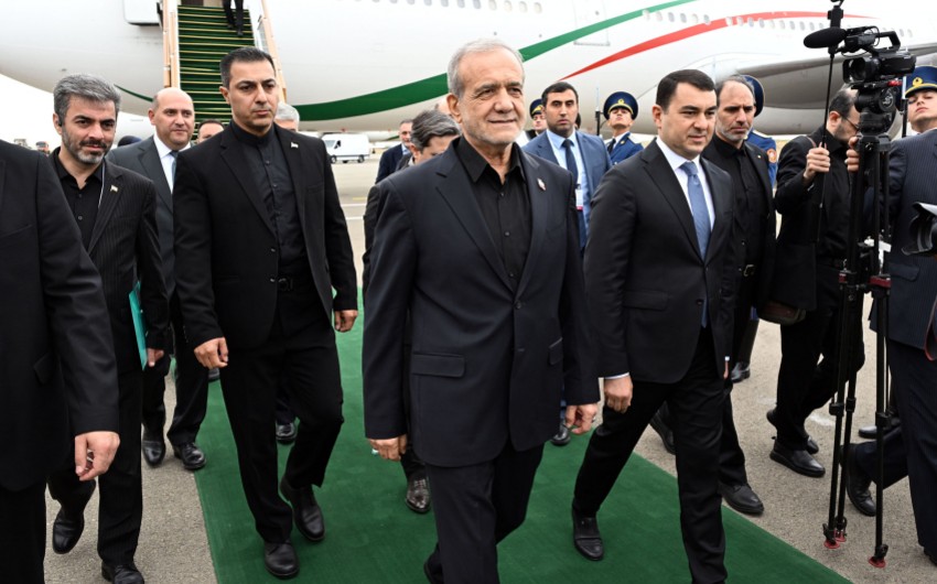 Iranian President Masoud Pezeshkian starts his visit to Azerbaijan