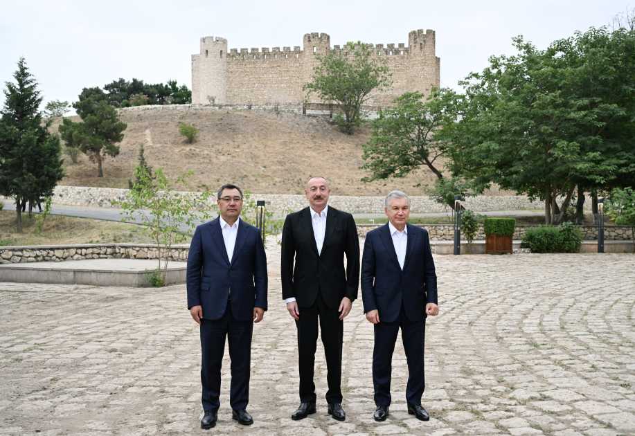 Azərbaycan, Özbəkistan və Qırğızıstan prezidentləri Ağdamda Şahbulaq qalasında olublar