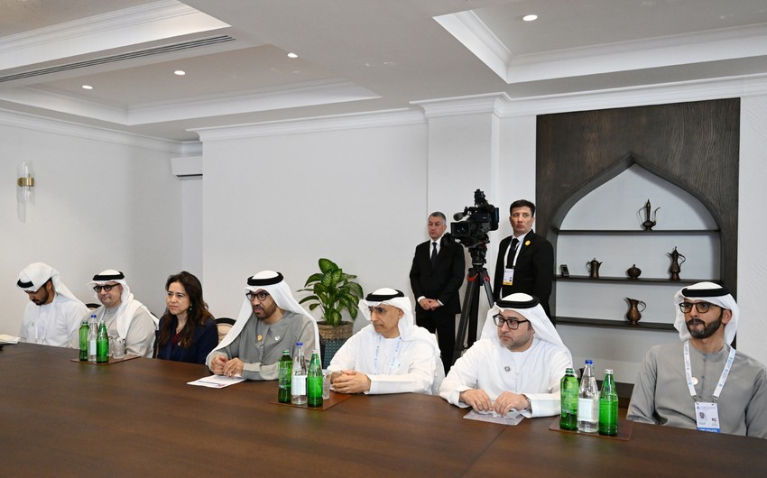 President of Azerbaijan Ilham Aliyev receives UAE Minister of Industry and Advanced Technology in Khankandi