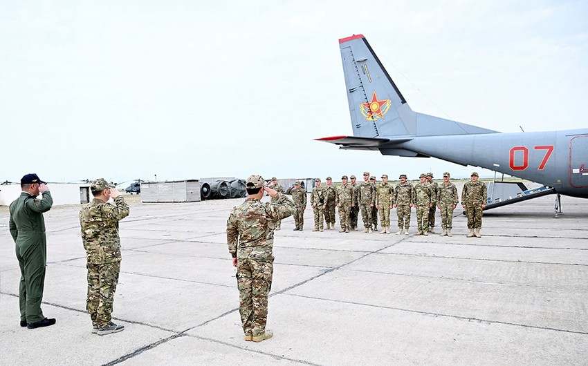 Kazakh servicemen arrive in Azerbaijan to participate in Tarlan - 2025 exercise