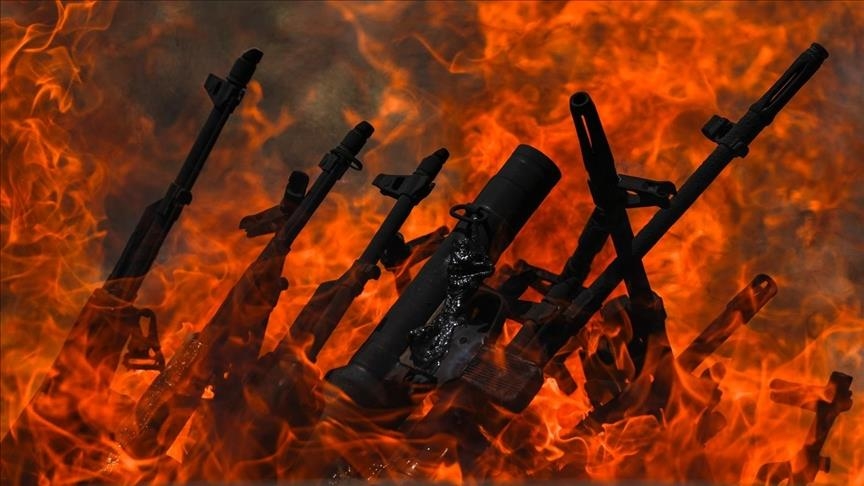 Group of PKK terrorists destroys weapons in northern Iraq