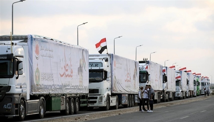 مصر تعلن إدخال الدفعة الرابعة من المساعدات إلى غزة